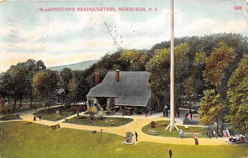 Newburgh New York~Washington's Headquarters~Man @ Cannon~People on Path~1910 Pc