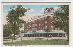 Hotel Warwick Newport News Virginia 1920c postcard