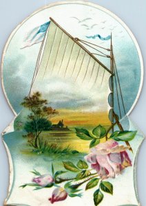 1870s-80s Embossed Nautical Die-Cuts Steamers Lot Of 3 F100