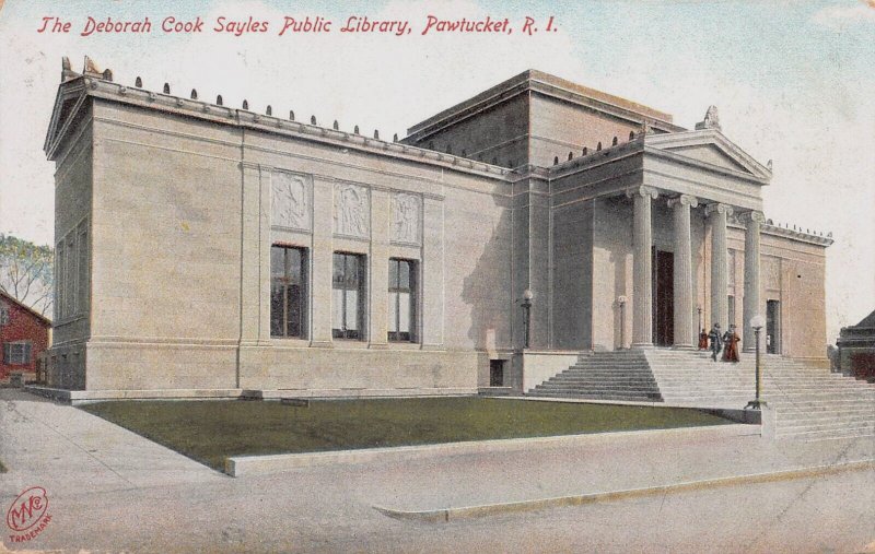 The Deborah Cook Sayles Library, Pawtucket, Rhode Island, Very Early Postcard