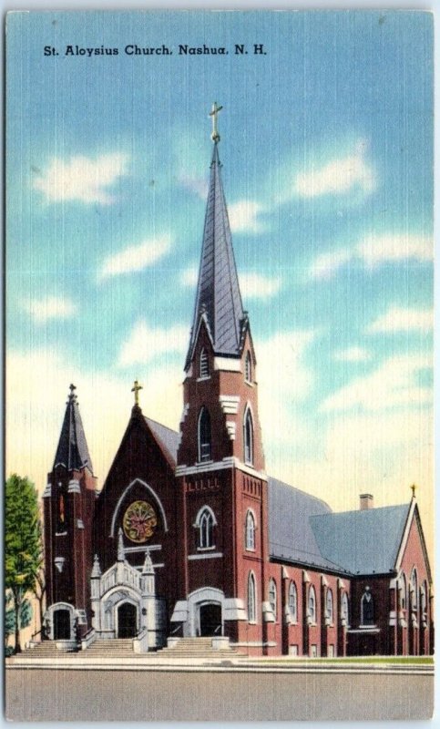 Postcard - St. Aloysius Church - Nashua, New Hampshire