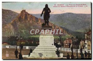 Old Postcard Valencia Field of Mars Square General Statue Chapionnat and Crussol