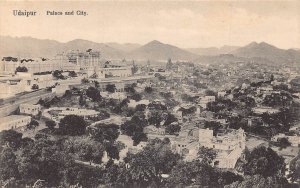 A008 India Udaipur Palace and City panorama vintage postcard