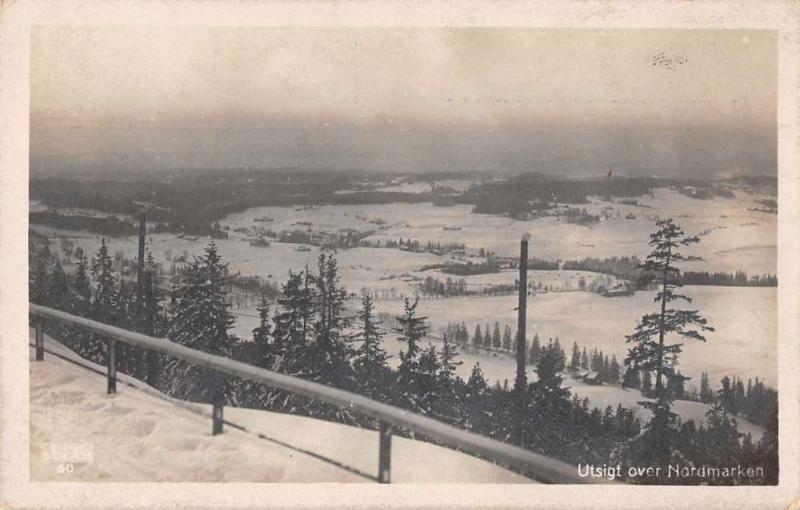 Nordmarken Sweden Utsigt Birds Eye View Real Photo Antique Postcard J79757