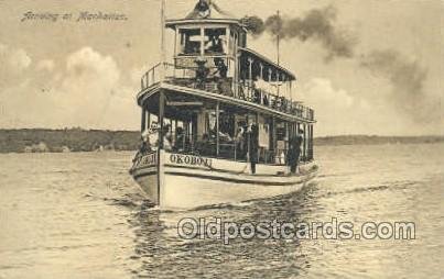 Okobji, Arriving at Manhattan, USA Ferry Boats, Ship 1909 