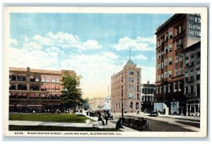 1920 Washington Street Looking East Bloomington Illinois IL Vintage  Postcard