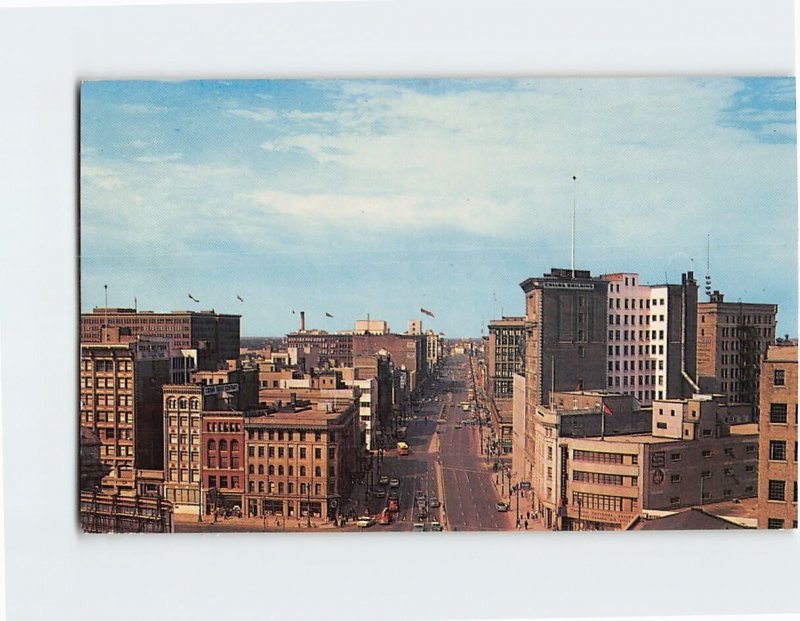 Postcard Portage Avenue Looking West From Main St., Winnipeg, Canada