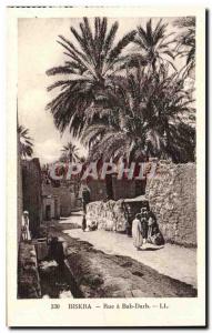 Old Postcard Biskra Algeria Street in Bab Darb