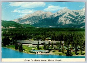 Jasper Park Lodge, Aerial View, Jasper National Park, Alberta, Chrome Postcard