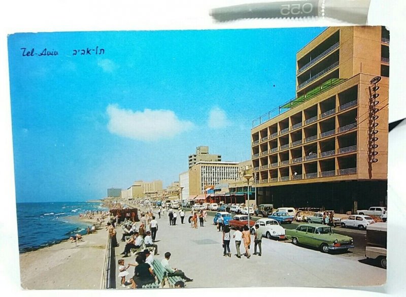 Tel Aviv Strand Promenade Beach Israel Vintage Postcard