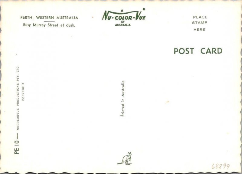 Perth, Western Australia  MURRAY STREET SCENE~Night  STORES~COLES  4X6 Postcard
