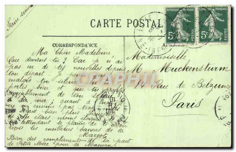 Old Postcard Lighthouse During Storm