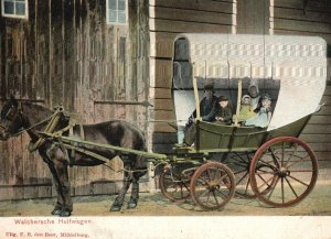 Vintage Postcard Walchersee Huifwagen Horse Carriage Wagon Transport Germany