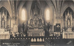 J28/ Antwerp Ohio RPPC Postcard c1910 Interior St Mary's Church  212 