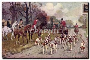 Postcard Old Dogs Dog Hunting was coursing The Cavaliers opening day