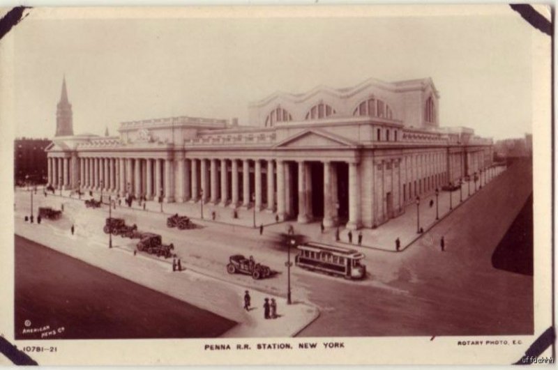 PENNA RR STATION NEW YORK CITY NY RPPC A REAL ROTARY PHOTO ON RAJAR BROMIDE CARD