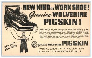 c1950's New Kind of Work Shoe Genuine Wolverine Pigskin RI Postal Card