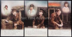 WW1 BLUE EYES Bamforth Song Cards set of 3 No 4873/1/2/3