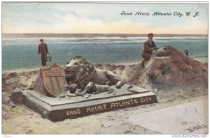 ATLANTIC CITY, New Jersey; Sand Artist, Lion, 00-10s