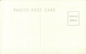 RPPC Postcard Rockwell Springs Trout Club, Castalia OH Man Fishing by Clubhouse