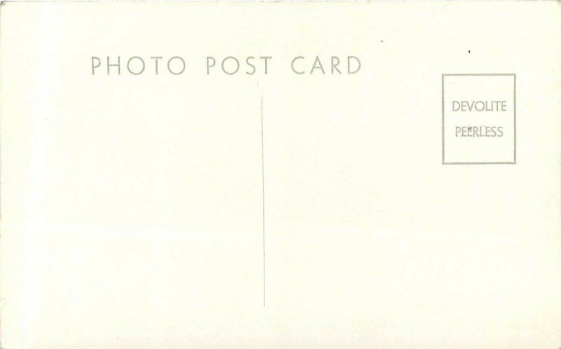 RPPC Postcard Rockwell Springs Trout Club, Castalia OH Man Fishing by Clubhouse