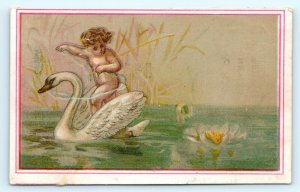 1880s Somerville New Jersey Baby Rides Swan Colyer Coats Victorian Trade Card C8