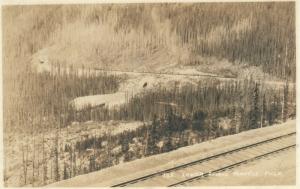 LOWER SPIRAL TUNNEL FIELD CANADA ANTIQUE REAL PHOTO POSTCARD RPPC railroad