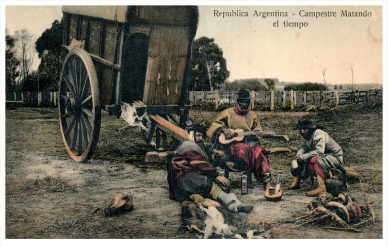 17590 Argentina 1906 Campestre Matando el tiempo  peasants relaxing drinking ...