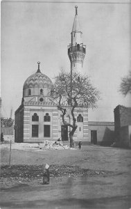 US38 Egypt Alexandria Sidi Gaber mosque Ramleh minaret real photo