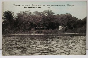 Kankakee Illinois, Bide-A-Wee Club House on Kankakee River RPPC Postcard D4