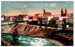 Rapids on the Spokane River Washington Edward H Mitchell Postcard