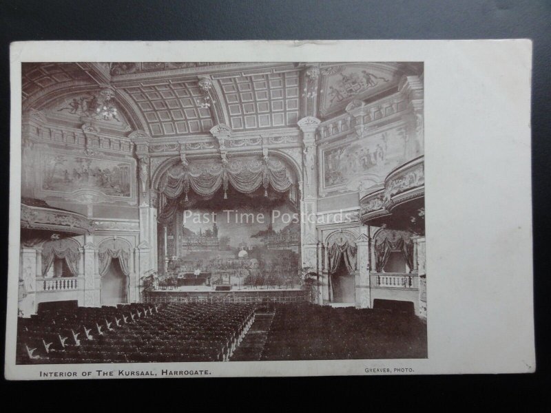 Yorkshire: Harrogate INTERIOR OF THE KURSAAL / STAGE c1903 Pub by Greaves