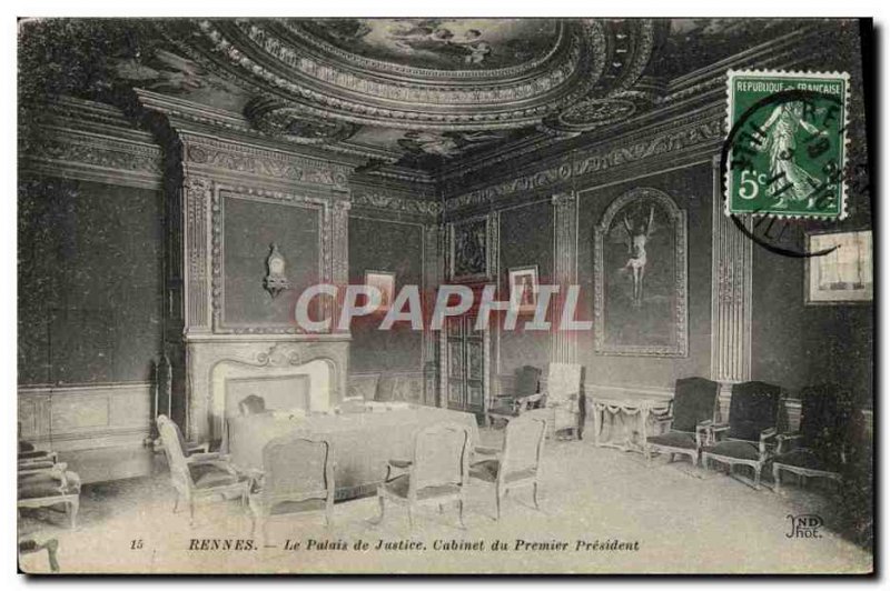 Old Postcard Rennes Courthouse Office Of The First President