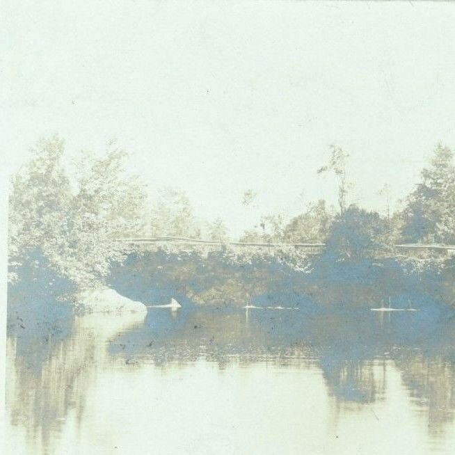 RPPC real photo view of pretty pond bridge supper invitation GAVP Club Auburn MA