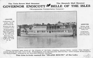 Lake Winnipesaukee NH Steamer Gov. Endicott Belle of the Isles Postcard