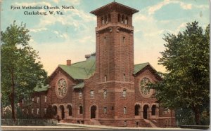 Postcard WV Clarksburg - First Methodist Church North