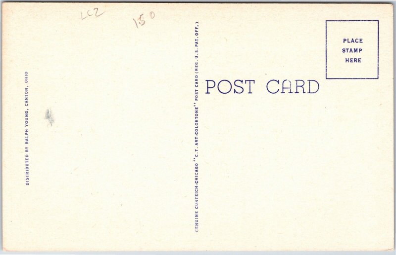 VINTAGE POSTCARD THE U.S. POST OFFICE AND OHIO POWER CO. BUILDING IN CANTON OHIO
