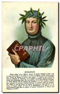 Postcard Modern Poet Petrarch Italian Do It In Arezza Studied D & # 39abord