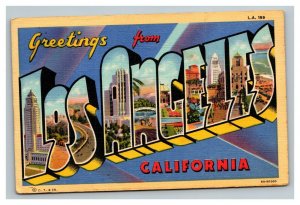 Vintage 1940's Postcard Greetings From Los Angeles California - City Views