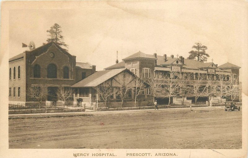 Postcard C-1910 Prescott Arizona Mercy Hospital occupation Brisley 24-7247