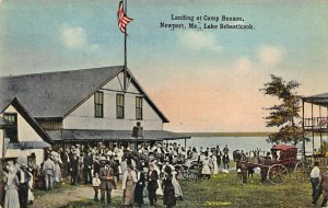 Newport ME Landing at Camp Benson Horse & Wagon Postcard