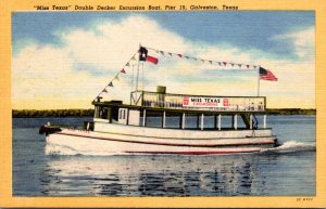 Texas Galveston Miss Texas Double Decker Excursion Boat Pier 19 Curteich