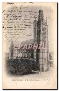 Postcard Compiegne Old Church St. Jacques