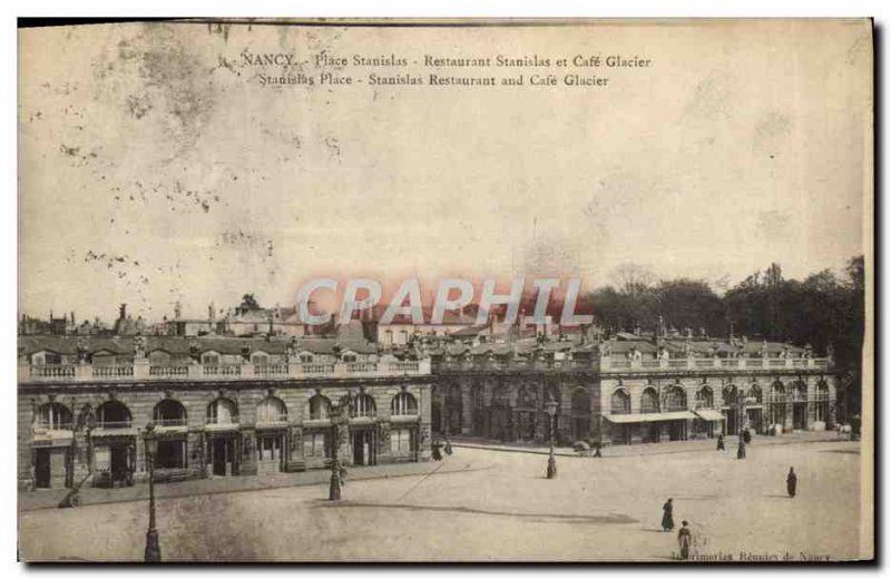 Old Postcard Nancy Place Stanislas Stanislas Restaurant and Cafe Glacier