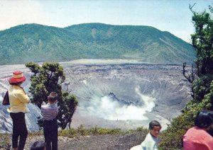 VINTAGE CONTINENTAL SIZE POSTCARD POAS VOLCANO ALAJUELA COSTA RICA