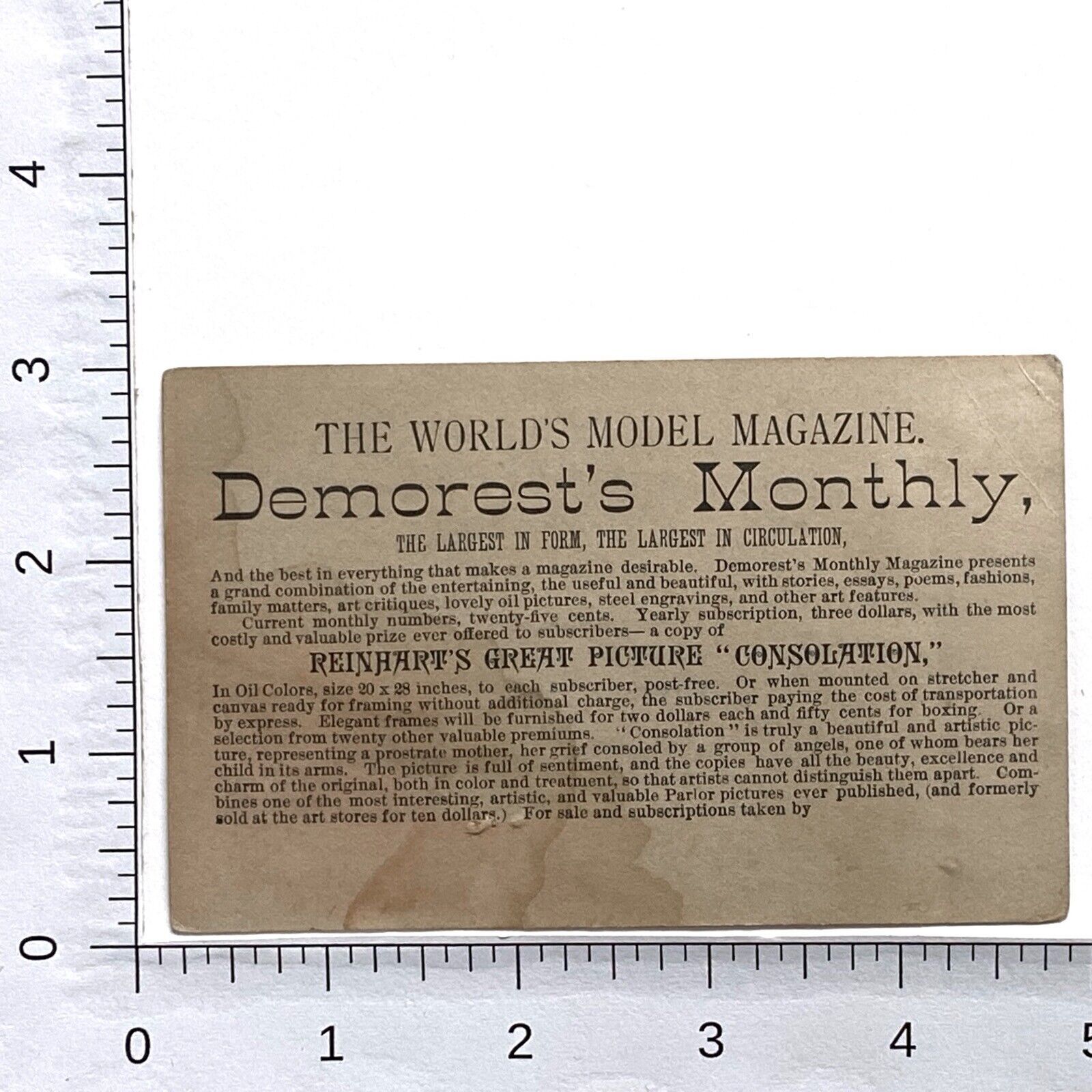 Demorest's Reliable Patterns Montly Model Magazine Victorian Trade Card ...