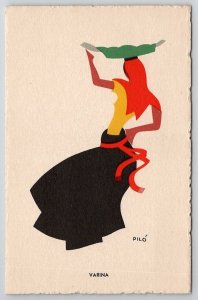 Portugal Art Varina Woman Dancer Pilo Postcard N25