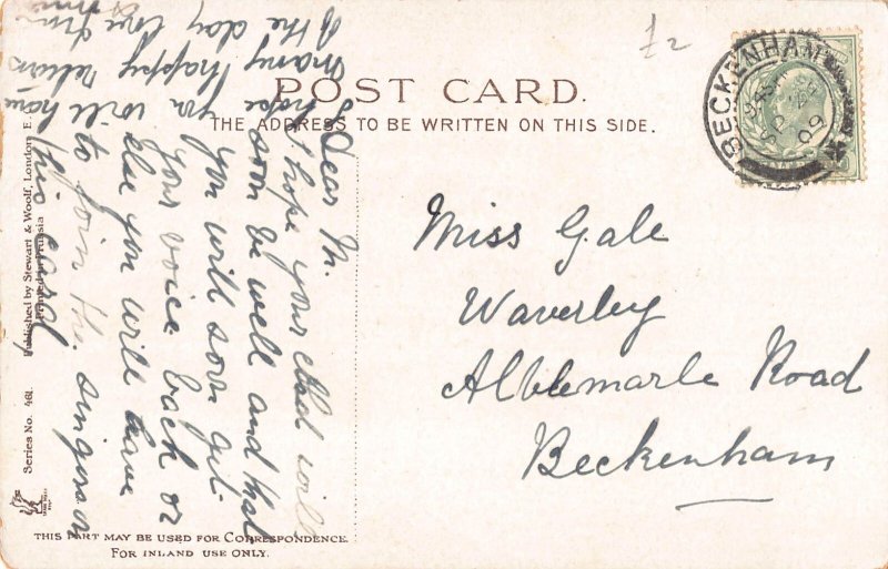 Animals Humanized Cats Kittens Singers Moonlight 1909 postcard B922