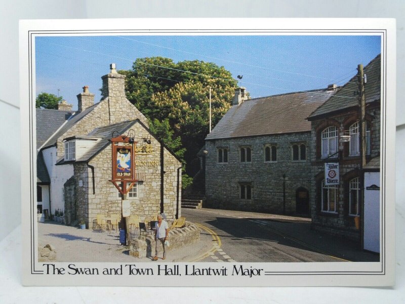 The Swan Inn Town Hall & Tudor Tavern Llantwit Major Wales Postcard 2007
