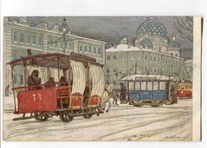 258299 Russia PETERSBURG TRAM DOBUZHINSKY Vintage St.Eugenie